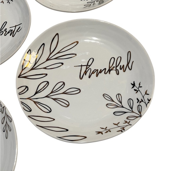 Fitz and Floyd Avondelle Metallic Gold Salad Dessert Appetizer Plates Holiday 4 - Picture 4 of 10